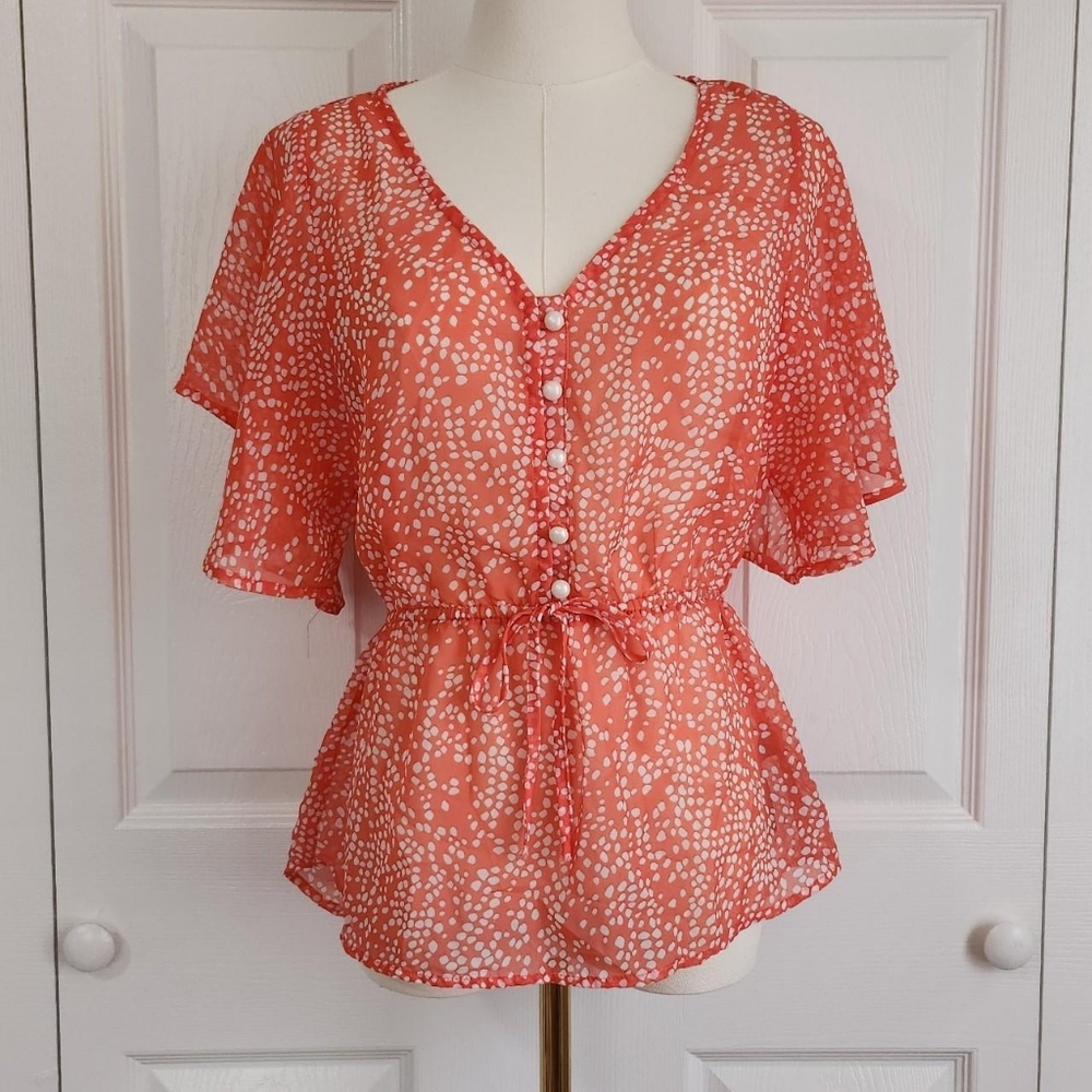 ♡ Sheer Polka Dot Blouse ♡